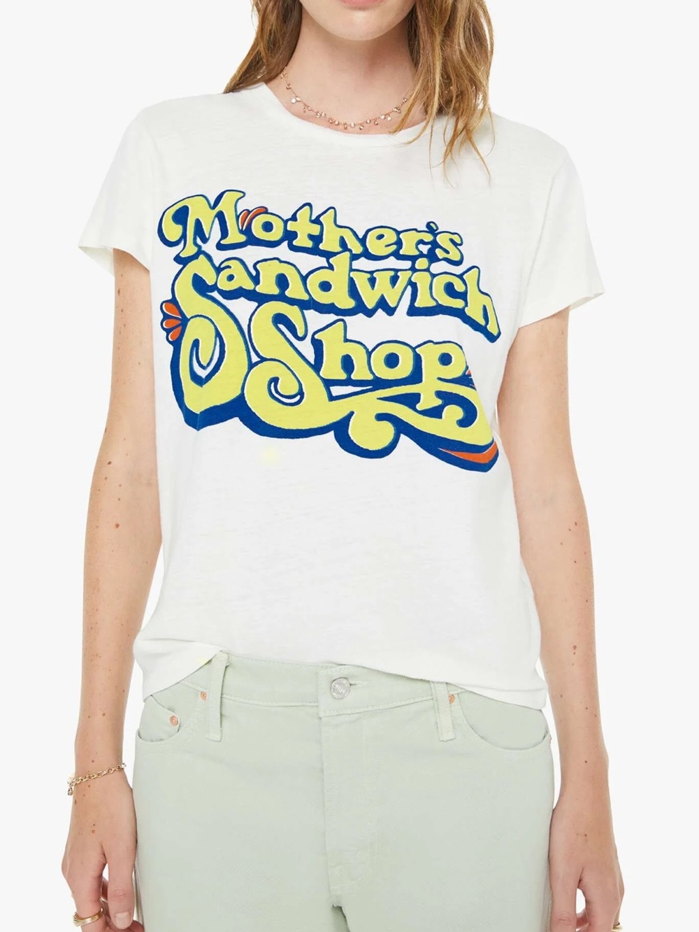 MOTHER Boxy Goodie Goodie Tee Sandwich Shop Graphic Los Angeles New Large